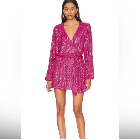 NEW Free People Pink Christa Sequin Romper small - Picture 1 of 9